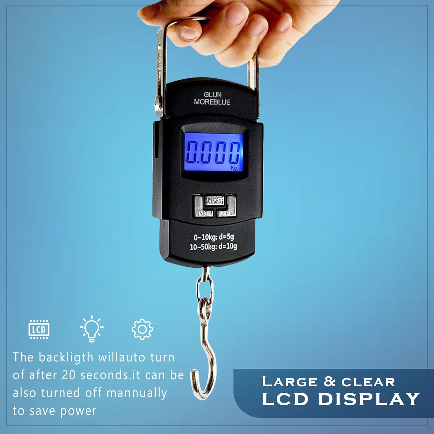 GLUN Electronic Portable Digital LED Screen Luggage Weighing Scale